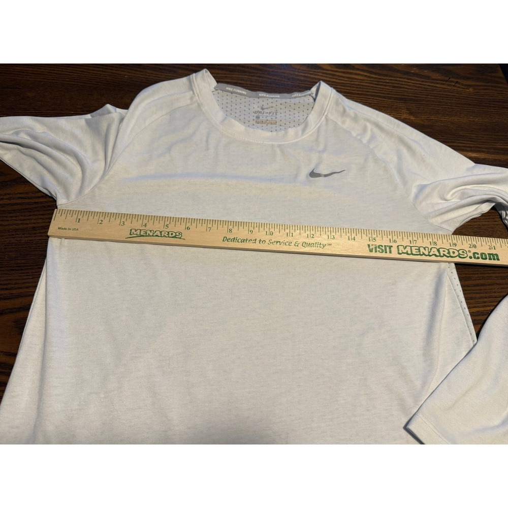 Nike Dri FIT Running Shirt Womens Large White Long Sleeve Perforated Workout - Picture 7 of 16